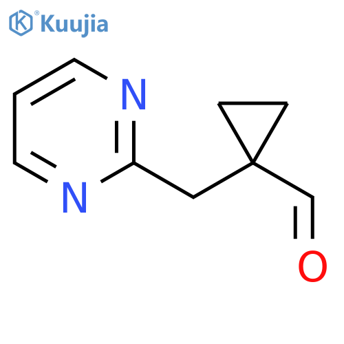 1-(pyrimidin-2-yl)methylcyclopropane-1-carbaldehyde structure