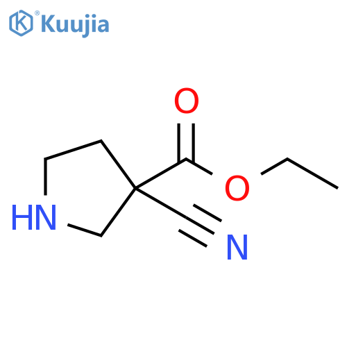 3-Pyrrolidinecarboxylic acid, 3-cyano-, ethyl ester structure