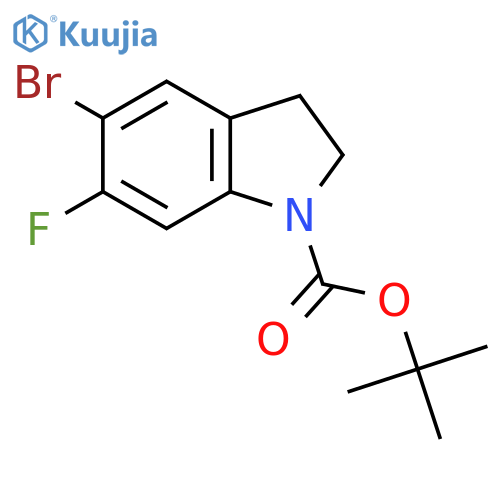 5-Bromo-6-fluoro-2,3-dihydroindole-1-carboxylic acid tert-butyl ester structure