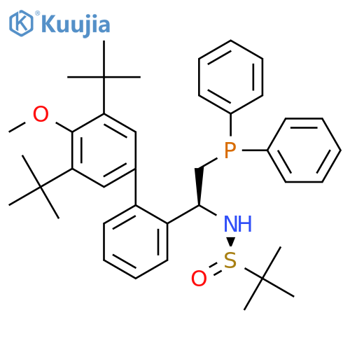 [S(R)]-N-[(1S)-1-[3',5'-Bis(1,1-dimethylethyl)-4'-methoxy[1,1'-biphenyl]-2-yl]-2-(diphenylphosphino)ethyl]-2-methyl-2-propanesulfinamide, 95% structure