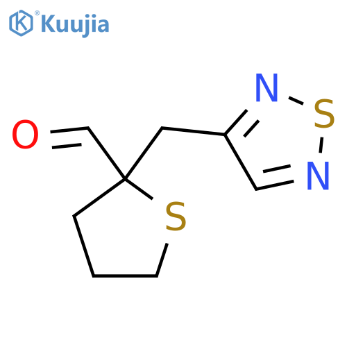 2-(1,2,5-thiadiazol-3-yl)methylthiolane-2-carbaldehyde structure