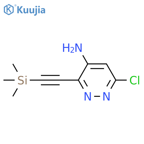 6-chloro-3-2-(trimethylsilyl)ethynylpyridazin-4-amine structure