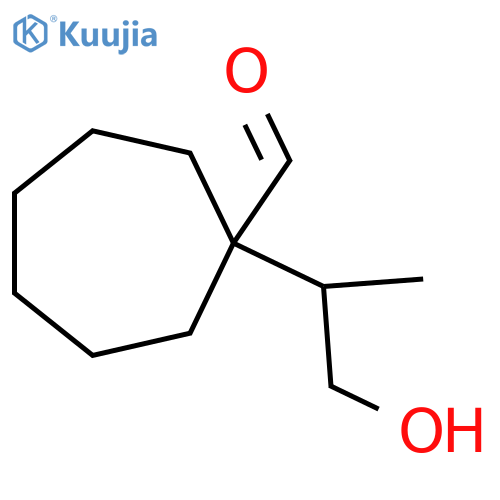 1-(1-hydroxypropan-2-yl)cycloheptane-1-carbaldehyde structure