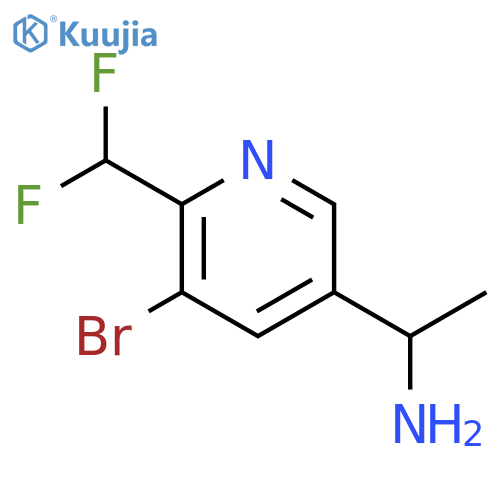 1-5-bromo-6-(difluoromethyl)pyridin-3-ylethan-1-amine structure