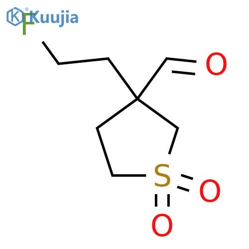 3-(2-fluoroethyl)-1,1-dioxo-1lambda6-thiolane-3-carbaldehyde structure