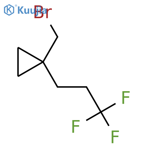1-(Bromomethyl)-1-(3,3,3-trifluoropropyl)cyclopropane structure