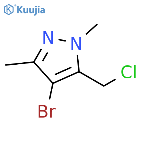 4-bromo-5-(chloromethyl)-1,3-dimethyl-1H-pyrazole structure