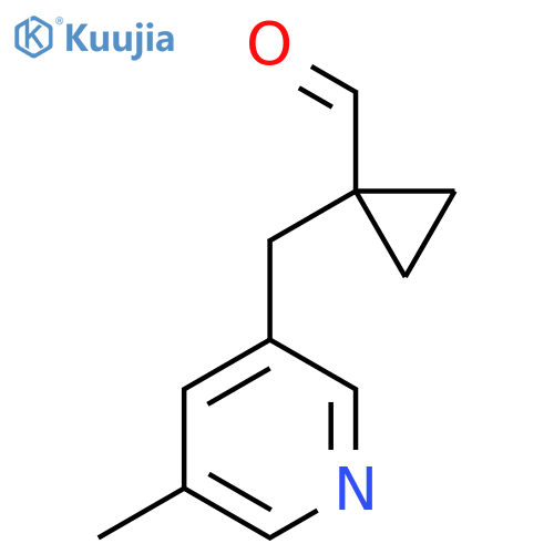 1-(5-methylpyridin-3-yl)methylcyclopropane-1-carbaldehyde structure