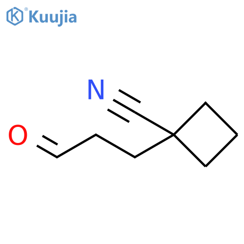 1-(3-oxopropyl)cyclobutane-1-carbonitrile structure