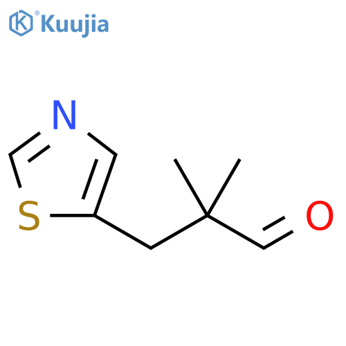 2,2-dimethyl-3-(1,3-thiazol-5-yl)propanal structure