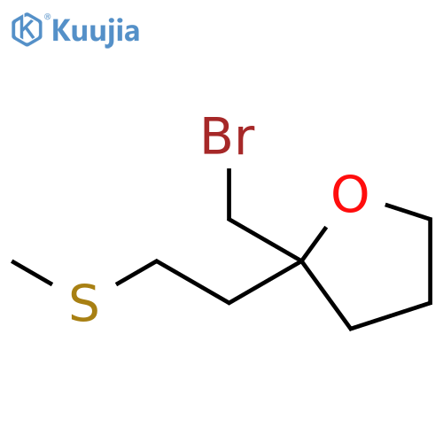 2-(Bromomethyl)-2-(2-methylsulfanylethyl)oxolane structure