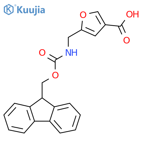 5-[({[(9H-fluoren-9-yl)methoxy]carbonyl}amino)methyl]furan-3-carboxylic acid structure