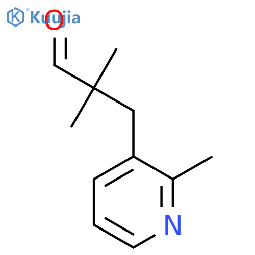 2,2-dimethyl-3-(2-methylpyridin-3-yl)propanal structure