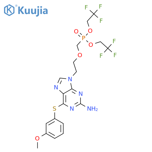 Phosphonic acid,[[2-[2-amino-6-[(3-methoxyphenyl)thio]-9H-purin-9-yl]ethoxy]methyl]-,bis(2,2,2-trifluoroethyl) ester structure