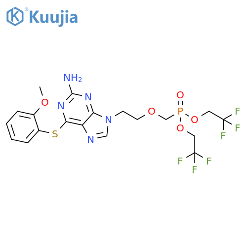 Phosphonic acid,[[2-[2-amino-6-[(2-methoxyphenyl)thio]-9H-purin-9-yl]ethoxy]methyl]-,bis(2,2,2-trifluoroethyl) ester structure