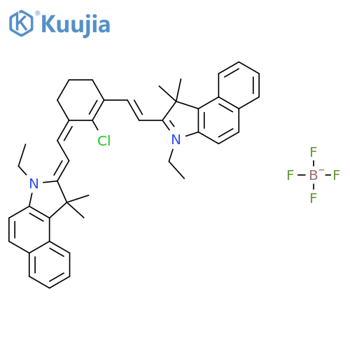 2-[2-[2-Chloro-3-[2-(3-ethyl-1,3-dihydro-1,1-dimethyl-2H-benz[e]indol-2-ylidene)ethylidene]-1-cyclohexen-1-yl]ethenyl]-3-ethyl-1,1-dimethyl-1H-benz[e]indolium tetrafluoroborate(1-) structure