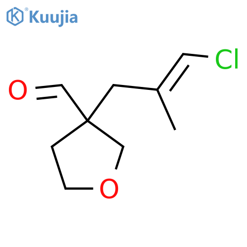 3-(3-Chloro-2-methylprop-2-en-1-yl)oxolane-3-carbaldehyde structure