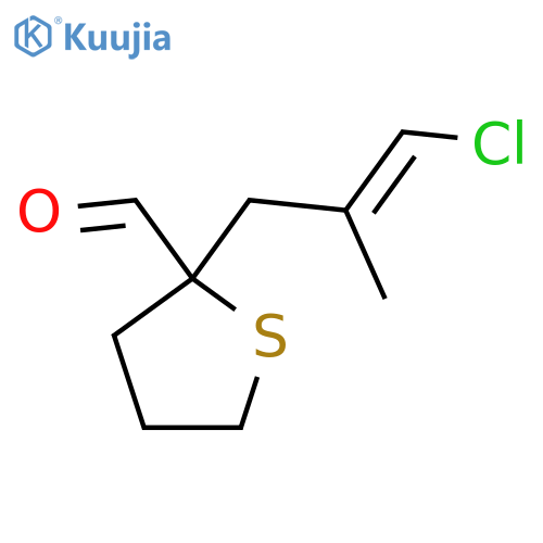 2-(3-Chloro-2-methylprop-2-en-1-yl)thiolane-2-carbaldehyde structure