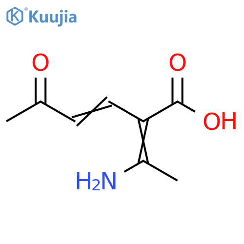 2-(1-aminoethylidene)-5-oxohex-3-enoic acid structure