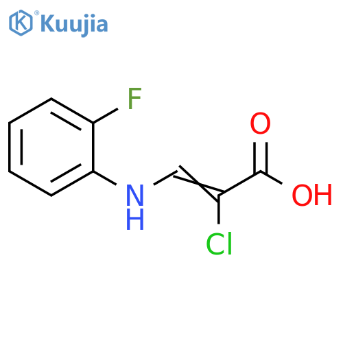 2-chloro-3-(2-fluorophenyl)aminoprop-2-enoic acid structure