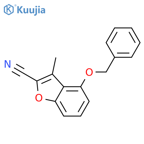 2-Benzofurancarbonitrile, 3-methyl-4-(phenylmethoxy)- structure