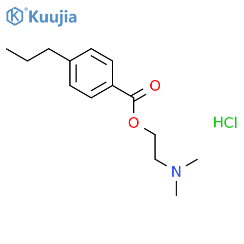 Benzoic acid, 4-propyl-, 2-(dimethylamino)ethyl ester, hydrochloride structure