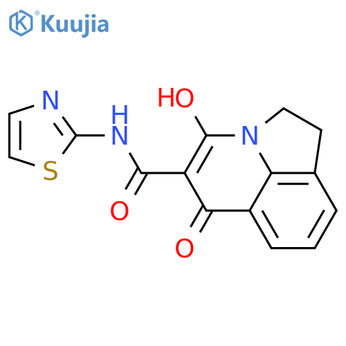 4-hydroxy-6-oxo-N-(1,3-thiazol-2-yl)-1,2-dihydro-6H-pyrrolo[3,2,1-ij]quinoline-5-carboxamide structure
