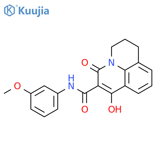 3-hydroxy-N-(3-methoxyphenyl)-1-oxo-6,7-dihydro-1H,5H-pyrido[3,2,1-ij]quinoline-2-carboxamide structure