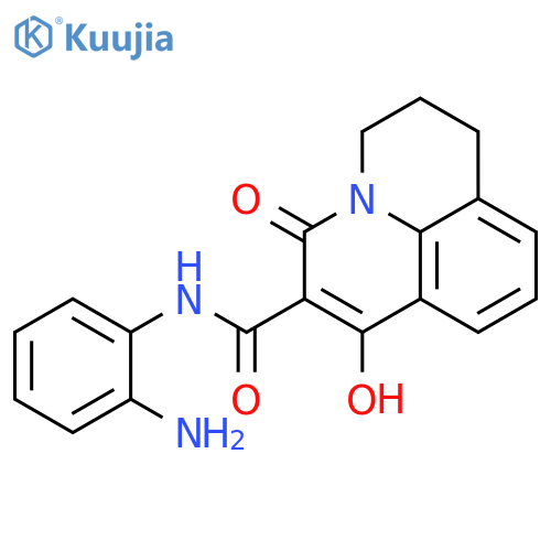 N-(2-aminophenyl)-3-hydroxy-1-oxo-6,7-dihydro-1H,5H-pyrido[3,2,1-ij]quinoline-2-carboxamide structure