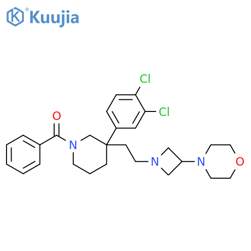 Piperidine,1-benzoyl-3-(3,4-dichlorophenyl)-3-[2-[3-(4-morpholinyl)-1-azetidinyl]ethyl]- structure