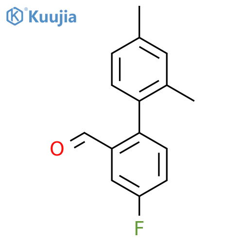 2-(2,4-Dimethylphenyl)-5-fluorobenzaldehyde structure