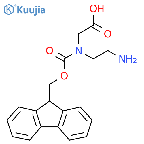 2-[(2-aminoethyl)({[(9H-fluoren-9-yl)methoxy]carbonyl})amino]acetic acid structure