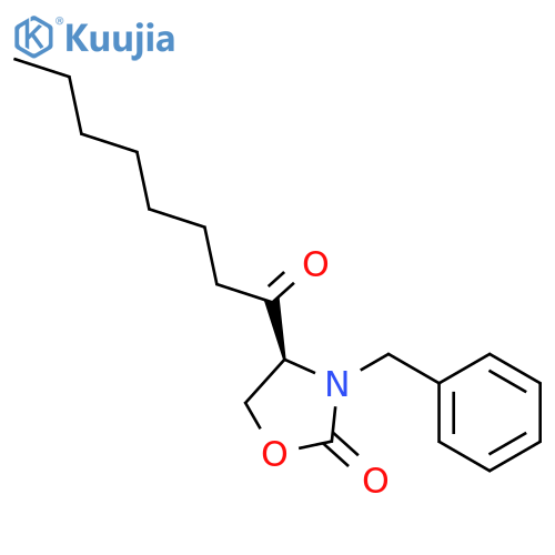 2-Oxazolidinone, 4-(1-oxooctyl)-3-(phenylmethyl)-, (4S)- structure