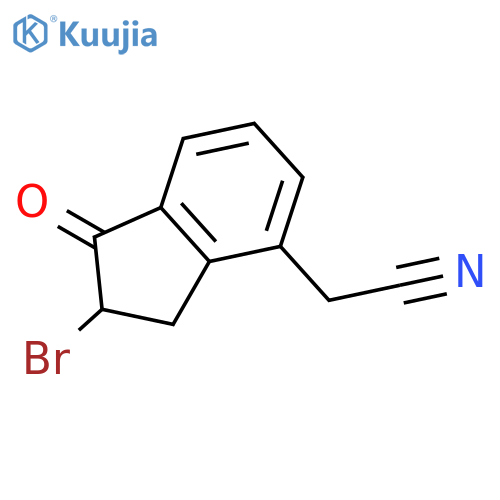 1H-Indene-4-acetonitrile, 2-bromo-2,3-dihydro-1-oxo- structure