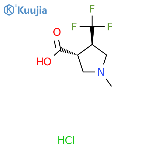 rac-(3R,4R)-1-methyl-4-(trifluoromethyl)pyrrolidine-3-carboxylic acid hydrochloride structure