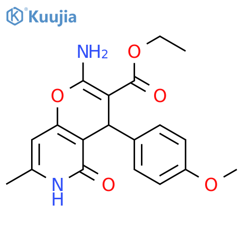 ethyl 2-amino-4-(4-methoxyphenyl)-7-methyl-5-oxo-4H,5H,6H-pyrano[3,2-c]pyridine-3-carboxylate structure