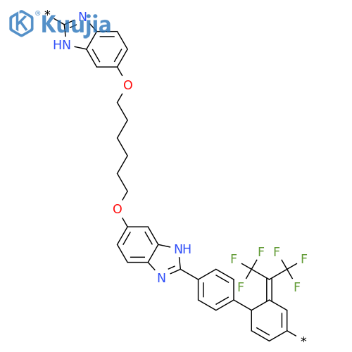 Poly[1H-benzimidazole-2,5-diyloxy-1,6-hexanediyloxy-1H-benzimidazole-5,2-diyl-1,4-phenylene[2,2,2-trifluoro-1-(trifluoromethyl)ethylidene]-1,4-phenylene] structure