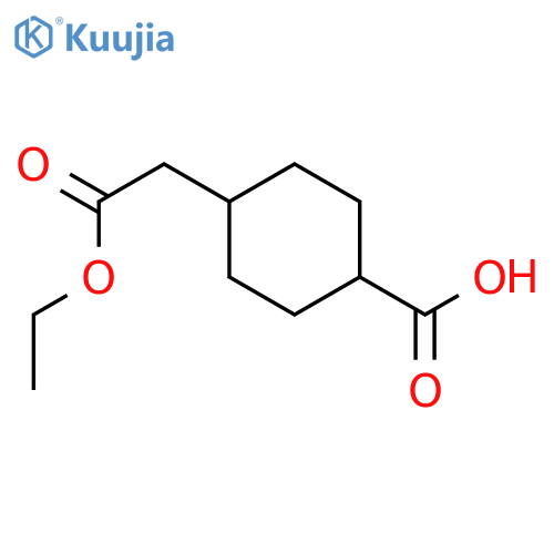 4-(2-ethoxy-2-oxoethyl)cyclohexanecarboxylic acid structure