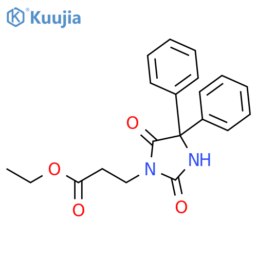 1-Imidazolidinepropanoic acid, 2,5-dioxo-4,4-diphenyl-, ethyl ester structure