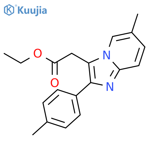 Ethyl 2-(6-methyl-2-(p-tolyl)imidazo[1,2-a]pyridin-3-yl)acetate structure