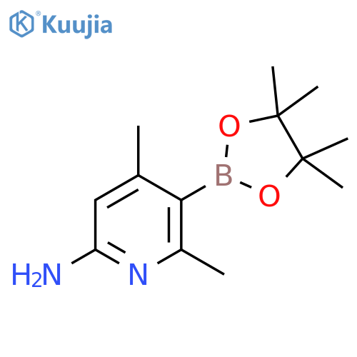 2-Pyridinamine, 4,6-dimethyl-5-(4,4,5,5-tetramethyl-1,3,2-dioxaborolan-2-yl)- structure