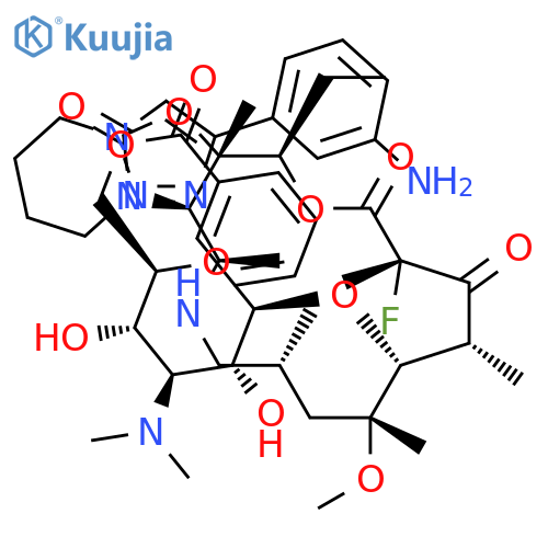 Oxazolo[5,4-c][1,6]oxaazacyclopentadecine-2,12,14(13H)-trione, 3-[4-[4-(3-aminophenyl)-1H-1,2,3-triazol-1-yl]butyl]-10-[[6-O-benzoyl-3-deoxy-3-(dimethylamino)-β-D-glucopyranosyl]oxy]-16-ethyl-13-fluorododecahydro-9-methoxy-4,7,9,11,13,16a-hexamethyl-, (3aR,4R,7R,9R,10R,11R,13S,16R,16aS)- structure