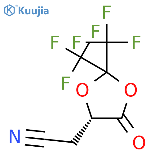 (S)-2-(5-oxo-2,2-bis(trifluoromethyl)-1,3-dioxolan-4-yl)acetonitrile structure