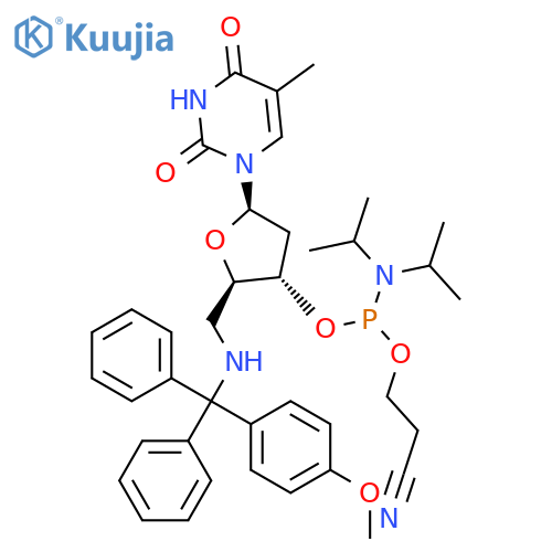 5'-Amino-5'-deoxy-5'-N-MMT-thymidine 3'-CE phosphoramidite structure