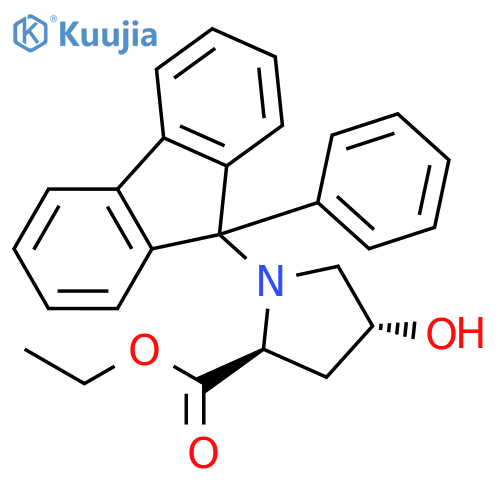 L-Proline, 4-hydroxy-1-(9-phenyl-9H-fluoren-9-yl)-, ethyl ester, (4R)- structure