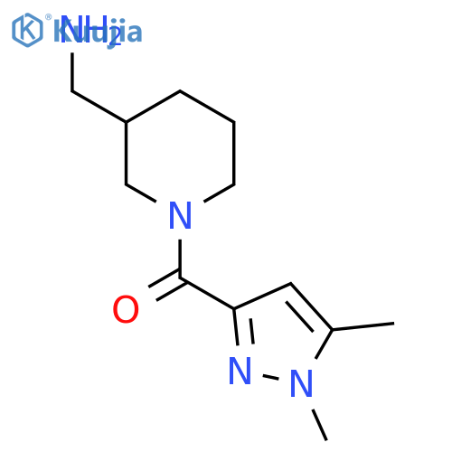 (3-(Aminomethyl)piperidin-1-yl)(1,5-dimethyl-1H-pyrazol-3-yl)methanone structure