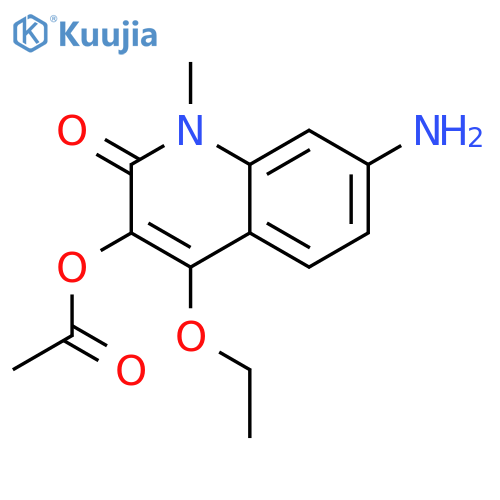 2(1H)-QUINOLINONE, 3-(ACETYLOXY)-7-AMINO-4-ETHOXY-1-METHYL- structure
