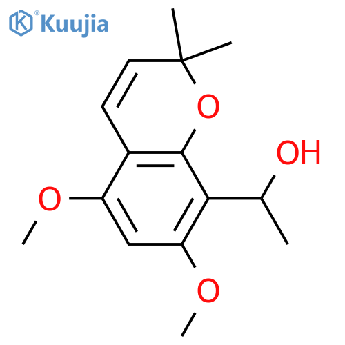 5,7-Dihydroxy-8-(1-hydroxyethyl)-2,2-dimethyl-2H-1-benzopyran; 5,7-Di-Me ether structure