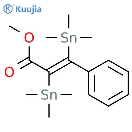 2-Propenoic acid, 3-phenyl-2,3-bis(trimethylstannyl)-, methyl ester, (E)- structure