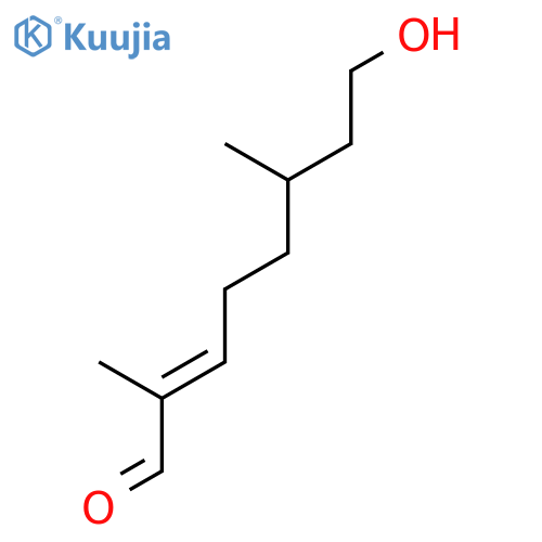2-Octenal, 8-hydroxy-2,6-dimethyl-, (E)- structure